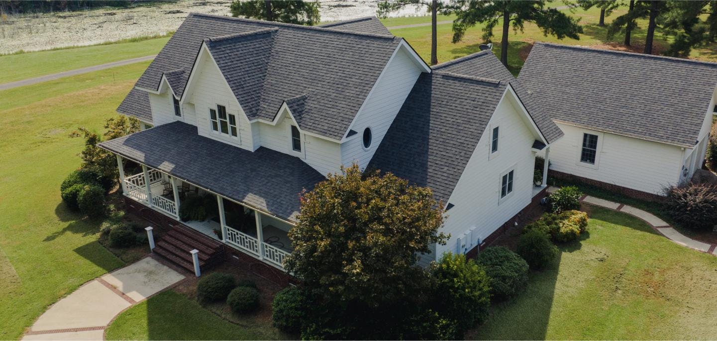 Home With Architectural Asphalt Shingles | Williamsburg Gray | Candler County Residental Roofers | Residential Roofing